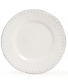 Elegant is an understatement with the Blanc Brigette salad plate by Versailles Maison. Raised dots and a soft white finish adorn beautifully distressed earthenware.