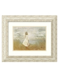 Discovering a storm instead of a sunny day, this little girl learns there's always tomorrow when it comes to playing in the surf. The picture of innocence by Betsy Cameron, this delightful print is complemented by a beachy, whitewashed frame. Discovering a storm instead of a sunny day, this little girl learns there's always tomorrow when it comes to playing in the surf. The picture of innocence by Betsy Cameron, this delightful print is complemented by a beachy, whitewashed frame.