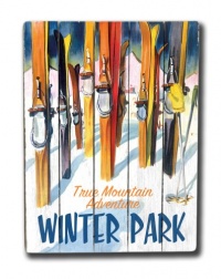 ArteHouse planked wood sign 18 x 24 WinterPark Vintage Ski Wall decor ArteHouse planked wood sign 18 x 24 WinterPark Vintage Ski Wall decor