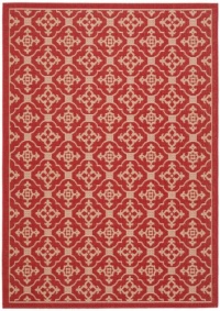 Area Rug 6x9 Rectangle Transitional Red - Creme Color - Safavieh Courtyard Rug from RugPal Area Rug 6x9 Rectangle Transitional Red - Creme Color - Safavieh Courtyard Rug from RugPal