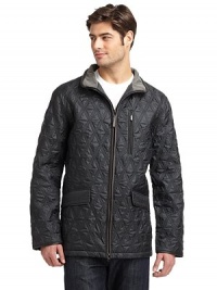 THE LOOKQuilted construction with breathable water and wind-resistant fabricStand collarZip closureDual flap and welt pocketsInner pocketsTHE FITAbout 30 from shoulder to hemTHE MATERIALBody: polyesterSecond fabric: leatherFill: polyester/recycled polyesterFully linedCARE & ORIGINDry cleanImported THE LOOKQuilted construction with breathable water and wind-resistant fabricStand collarZip closureDual flap and welt pocketsInner pocketsTHE FITAbout 30 from shoulder to hemTHE MATERIALBody: polyesterSecond fabric: leatherFill: polyester/recycled polyesterFully linedCARE & ORIGINDry cleanImported
