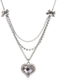 Betsey Johnson Holiday Boxed Crystal Heart 3-Row Necklace in a Betsey Johnson Pink Leopard Gift Box Betsey Johnson Holiday Boxed Crystal Heart 3-Row Necklace in a Betsey Johnson Pink Leopard Gift Box