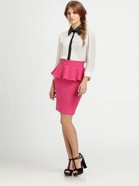 Add a touch of peplum to your look with this flirty, fitted silhouette in lightweight stretch crepe.High waistbandRuffled peplumFitted skirtCenter back zipperAbout 22 long48% polyester/48% viscose/4% elastaneDry cleanImportedModel shown is 5'8½ (174cm) wearing US size 4. Add a touch of peplum to your look with this flirty, fitted silhouette in lightweight stretch crepe.High waistbandRuffled peplumFitted skirtCenter back zipperAbout 22 long48% polyester/48% viscose/4% elastaneDry cleanImportedModel shown is 5'8½ (174cm) wearing US size 4.