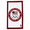 As the official outfitter of the U.S. Olympic team, Ralph Lauren offers gold-medal quality and a regal Olympic graphic logo centered on the front of this large beach towel, perfect for the shore or sunbathing anywhere.