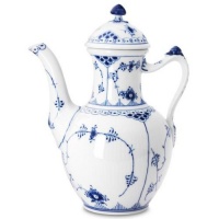 Royal Copenhagen Blue Fluted Half Lace Coffee Pot Royal Copenhagen Blue Fluted Half Lace Coffee Pot