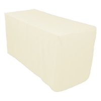 5 ft. Fitted Polyester Tablecloth Ivory 5 ft. Fitted Polyester Tablecloth Ivory