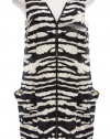 Michael Kors Zebra Print Silk Zip Front Sleeveless Shift Dress 2