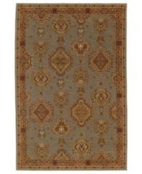 Vintage-inspired tones of beige, celadon and salmon are brilliantly rendered in an old-world floral and medallion motif in the Bellingham area rug from Karastan. Made of pure New Zealand wool for durable composition and ultimate softness. Vintage-inspired tones of beige, celadon and salmon are brilliantly rendered in an old-world floral and medallion motif in the Bellingham area rug from Karastan. Made of pure New Zealand wool for durable composition and ultimate softness.