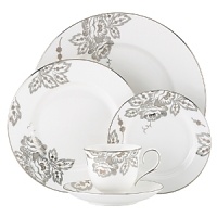 For the city chic and avant-garde, Floral Waltz offers a touch of nature in a modern setting. A beautiful pointillism design forms lush blooms and leaves across each piece to create an unexpected finish. The chic design is trimmed in platinum and features a touch of shimmer for a sophisticated look, appropriate for even the most formal of events. For the city chic and avant-garde, Floral Waltz offers a touch of nature in a modern setting. A beautiful pointillism design forms lush blooms and leaves across each piece to create an unexpected finish. The chic design is trimmed in platinum and features a touch of shimmer for a sophisticated look, appropriate for even the most formal of events.