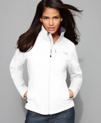 The Apex Bionic jacket is made for changeable weather. An enhanced windproof design and a fleece interior keep you feeling warm; a streamlined silhouette keeps you looking cool! The Apex Bionic jacket is made for changeable weather. An enhanced windproof design and a fleece interior keep you feeling warm; a streamlined silhouette keeps you looking cool!