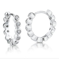 Studio 925 Designer Inspired Cubic Zirconia Sterling Silver Huggie Hoop Earrings Studio 925 Designer Inspired Cubic Zirconia Sterling Silver Huggie Hoop Earrings