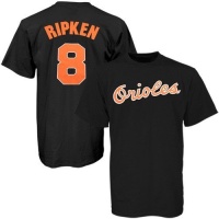 MLB Majestic Cal Ripken Baltimore Orioles #8 Youth Jersey T-Shirt - Black MLB Majestic Cal Ripken Baltimore Orioles #8 Youth Jersey T-Shirt - Black