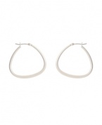 Traditional hoops with an up-to-date twist. Kenneth Cole New York earrings feature a modern pear-shaped hoop in silver tone mixed metal. Approximate diameter: 1 inch.