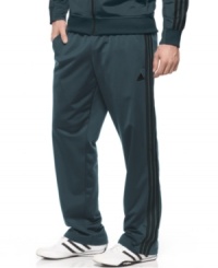 Speed demon. Whether you're on the court, jogging the track or taking a breather, these pants from adidas will give you the comfort to be at peak performance. Speed demon. Whether you're on the court, jogging the track or taking a breather, these pants from adidas will give you the comfort to be at peak performance.