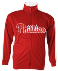 A walk is as good as a run. Display your team pride no matter what activity you're doing with this Philadelphia Phillies MLB track jacket from Majestic. A walk is as good as a run. Display your team pride no matter what activity you're doing with this Philadelphia Phillies MLB track jacket from Majestic.