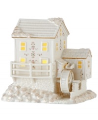 The backbone of Mistletoe Park's economy, this humble mill churns out essentials all year long. Fine porcelain and festive gold accents coordinate beautifully with the rest of the quaint Christmas village from Lenox. The backbone of Mistletoe Park's economy, this humble mill churns out essentials all year long. Fine porcelain and festive gold accents coordinate beautifully with the rest of the quaint Christmas village from Lenox.