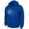 Texas Rangers Royal Silver Era Retro Logo Full-Zip Hooded Sweatshirt