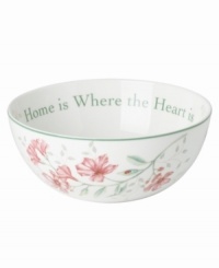 At the end of every meal, this Lenox Butterfly Meadow bowl will give you extra reason to believe that Home is where the heart is. Graced with the beloved springtime motif, it adds whimsical cheer to every serving. From Lenox. At the end of every meal, this Lenox Butterfly Meadow bowl will give you extra reason to believe that Home is where the heart is. Graced with the beloved springtime motif, it adds whimsical cheer to every serving. From Lenox.