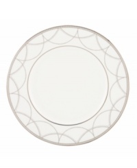 Sturdy bone china draped in delicate platinum garlands makes the Lenox Iced Pirouette accent salad plates a flawless go-to for formal dining.