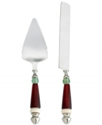 Spread good cheer around the table with the Holiday Gatherings dessert set. Lenox contrasts best-quality stainless steel with Christmas-colored accents in flatware that will serve you well season after season. Spread good cheer around the table with the Holiday Gatherings dessert set. Lenox contrasts best-quality stainless steel with Christmas-colored accents in flatware that will serve you well season after season.
