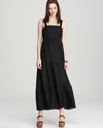 Tiers of floaty silk cascade the length of this floor-sweeping Eileen Fisher sundress for a silhouette that is effortlessly boho-chic.