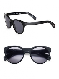 A retro-inspired frame crafted in lightweight acetate with polarized lens. Available in black with grey polarize lens. 100% UV protectionImported A retro-inspired frame crafted in lightweight acetate with polarized lens. Available in black with grey polarize lens. 100% UV protectionImported