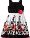 Bloome Girls 7-16 Plus Size Floral Occasion Dress, Black/Pink , 18.5