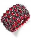 Seeing red can be a good thing, and this stretch bracelet from Style&co. ensures that. Crafted from hematite-tone mixed metal, the bracelet is adorned with numerous red beads for a stylish pop. Approximate length: 7 inches.