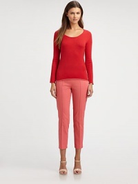 Made from a divine combination of silk and cashmere, a chic sweater with subtle colorblocking.U-neckLong sleevesPull-on styleAbout 26 from shoulder to hemSilk/cashmereDry cleanImportedSIZE & FIT Model shown is 5'11 (180cm) wearing a US size Small. Made from a divine combination of silk and cashmere, a chic sweater with subtle colorblocking.U-neckLong sleevesPull-on styleAbout 26 from shoulder to hemSilk/cashmereDry cleanImportedSIZE & FIT Model shown is 5'11 (180cm) wearing a US size Small.