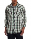 True Religion Men's Long Sleeve Plaid Poplin Western Shirt