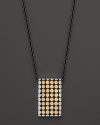 John Hardy Men's Dot 18K Gold and Sterling Silver Rectangular Pendant on Stainless Steel Chain, 22