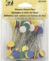 Wrights 881428 Flower Head Multicolor Pins, 75-Pack