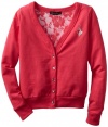 Baby Phat - Kids Girls 7-16 Cardigan With Lace Back, Cosmopink, Small