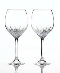 Turn formal affairs into true celebrations with Duchesse goblets from Vera Wang. The renowned bridal designer marries a tapered bowl and blazing starburst cut with a beautifully flared stem, all in radiant crystal. Turn formal affairs into true celebrations with Duchesse goblets from Vera Wang. The renowned bridal designer marries a tapered bowl and blazing starburst cut with a beautifully flared stem, all in radiant crystal.