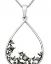 Genevieve & Grace Sterling Silver Necklace, Marcasite Scattered Teardrop Pendant