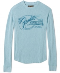 The warmth and style of this Lucky Brand Jeans guitar graphic thermal is like a sweet song for your skin. The warmth and style of this Lucky Brand Jeans guitar graphic thermal is like a sweet song for your skin.