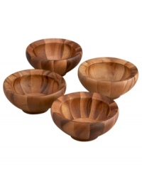 Rustic, yet refined, this set of Yaro salad bowls takes shape in warm shades of dense acacia hardwood. Set on a narrow pedestal with a round profile that opens wide, the individual bowls offer a naturally beautiful way to enjoy fresh greens. Designed by Sean O'Hara. Rustic, yet refined, this set of Yaro salad bowls takes shape in warm shades of dense acacia hardwood. Set on a narrow pedestal with a round profile that opens wide, the individual bowls offer a naturally beautiful way to enjoy fresh greens. Designed by Sean O'Hara.