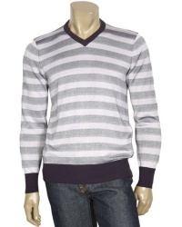 Armani Collezioni Striped V Neck Sweater Small 48