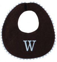 Princess Linens Bon Bon Bib Brown with Baby Blue Trim-W Princess Linens Bon Bon Bib Brown with Baby Blue Trim-W