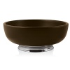 Large Revere bowl by Atticus. This very American collection brings a fresh twist to a classic tradition: the Revere bowl originated by famed silversmith Paul Revere. The rich and beautiful espresso-colored hevea woodgrain and signature Revere motif aluminum accents make the Revere collection as stylish and simple as it is versatile.