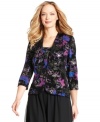Alex Evenings' matching jacket and top feature a floral motif and plenty of sparkle for your next special event!