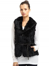 THE LOOKPlush rabbit fur constructionFlap collar with scalloped suede eyelet trimDecorative button closureRemovable chainlink beltTHE FITAbout 24 from shoulder to hemTHE MATERIALRabbit furFully linedCARE & ORIGINDry cleanFur origin: ChinaImportedModel shown is 5'8 (172½cm) wearing US size Small. THE LOOKPlush rabbit fur constructionFlap collar with scalloped suede eyelet trimDecorative button closureRemovable chainlink beltTHE FITAbout 24 from shoulder to hemTHE MATERIALRabbit furFully linedCARE & ORIGINDry cleanFur origin: ChinaImportedModel shown is 5'8 (172½cm) wearing US size Small.
