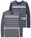 This knit thermal shirt by Hurley has a cool contrast striped and solid design. Great for layering under your ski and snowboarding gear.