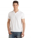 Simple style will still make you a standout in this slub polo shirt from Calvin Klein.