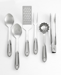 These gleaming gourmet tongs will help you shine in the kitchen, lending their brilliant design to a variety of cooking tasks. Lifetime warranty. These gleaming gourmet tongs will help you shine in the kitchen, lending their brilliant design to a variety of cooking tasks. Lifetime warranty.