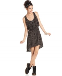 Rock awesome style by day in this high-low dress from Material Girl! An exposed zipper gives this sweet number just a pinch of edge! Rock awesome style by day in this high-low dress from Material Girl! An exposed zipper gives this sweet number just a pinch of edge!