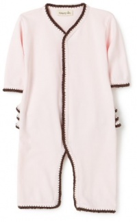 Margery Ellen Baby Pima Long Sleeved Ruffle Romper, Pink/Moca, 0-3 Months Margery Ellen Baby Pima Long Sleeved Ruffle Romper, Pink/Moca, 0-3 Months