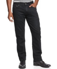 When casual still calls for classy, break out these straight-legged jeans from Alfani Black. When casual still calls for classy, break out these straight-legged jeans from Alfani Black.