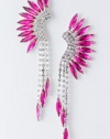 Indian Headdress Crystal Statement Earrings (Fuchsia)