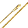 14K Yellow Gold 0.8mm Braided Square Wheat Chain Necklace with Lobster Claw Clasp